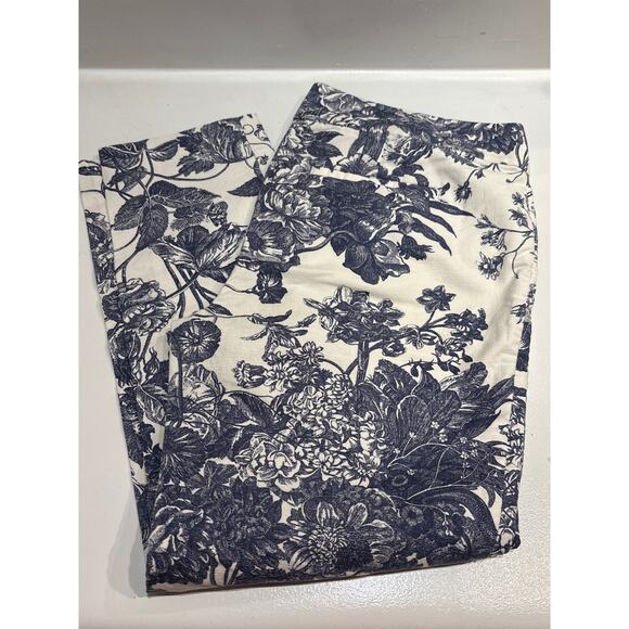 ANN TAYLOR LOFT PETITES Tailored Toile Blue Botanic Print Pencil Pants  6P - Picture 5 of 8